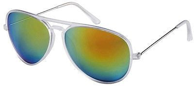 Clear Modern Aviator Style Yellow Revo Mirrored Lenses Sunglasses. 100% UV400