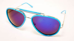 Classic Aviator Style with Revo Mirrored Lenses Sunglasses. Blue 100% UV400