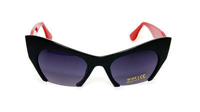 Black Red Cateye  Modern Style Women Sunglasses 100% UV400