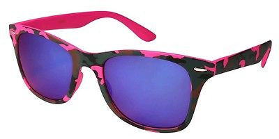 Modern Pink Army Printed  Wayfarer Fashion Women Sunglasses. 100% UV400