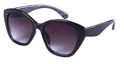 Black Grey Flower Cateye Sunglasses women modern 100% UV400