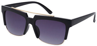 Vintage Retro Horned Rim Black Unisex Sunglasses. 100% UV400