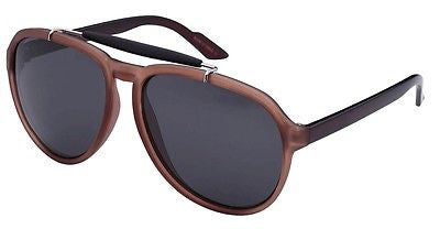 Unisex Aviator Modern Style Fashion Brown Sunglasses.100% UV400
