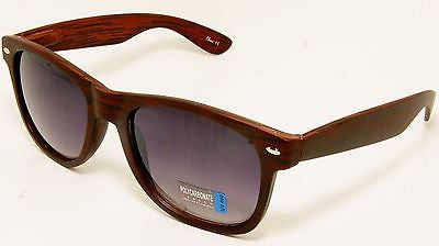 Modern Wood Style Wayfarer Fashion Red Sunglasses. 100% UV400