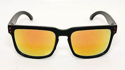 Mirror Lenses Black Square Unisex Sunglasses. 100% UV400