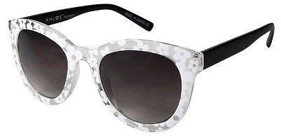 Clear, White Flowers Modern Style Women Sunglasses 100% UV400
