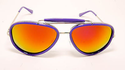 Classic Aviator Style with Revo Mirrored Lenses Sunglasses. Purple 100% UV400