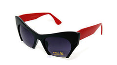 Black Red Cateye  Modern Style Women Sunglasses 100% UV400