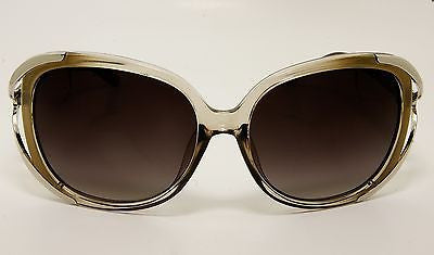 Clear Green Silver Metal  Modern Women Sunglasses.100% UV400