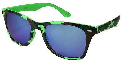 Modern Green Army Printed  Wayfarer Fashion Sunglasses. 100% UV400