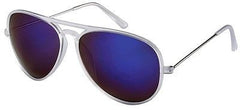 Clear Modern Aviator Style Blue Revo Mirrored Lenses Sunglasses. 100% UV400