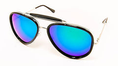 Classic Aviator Style with Revo Mirrored Lenses Sunglasses. Black 100% UV400