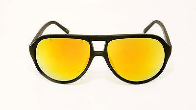 Aviator Revo Lens Modern Style Fashion Unisex Sunglasses. Black/100% UV400