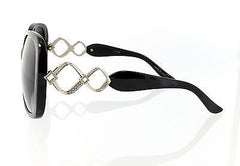 Modern Style Butterfly Black-Silver Women Sunglasses. 100% UV400