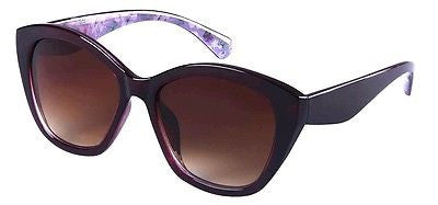 Brown Purple Flower Modern Style Fashion Women Sunglasses. 100% UV400