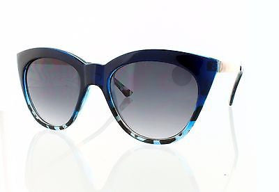 Blue Tortoise Gold Cateye Women Sunglasses 100% V400