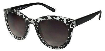Clear, Black Flowers Modern Style Women Sunglasses 100% UV400