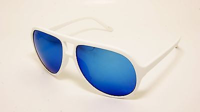 Aviator Revo Lens Modern Style Fashion Unisex Sunglasses. White100% UV400