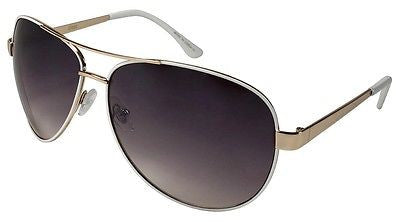 Aviator Metal Rim Modern Style Fashion Unisex Sunglasses. White.100% UV400
