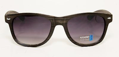 Modern Wood Style Wayfarer Fashion Dark Grey Sunglasses. 100% UV400