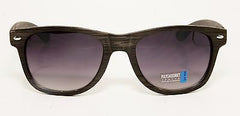 Modern Wood Style Wayfarer Fashion Dark Grey Sunglasses. 100% UV400