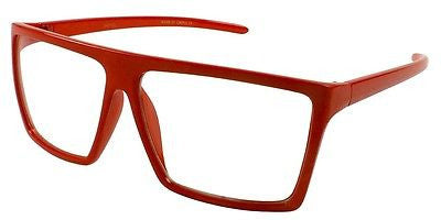 Red Square Clear Lens  Modern Style  Sunglasses