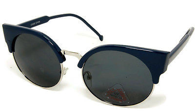 Round Cateye Style Blue Sunglasses 100% UV400.