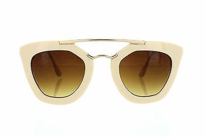 Horned Rim Cateye Vintage Style Sunglasses. White 100% UV400