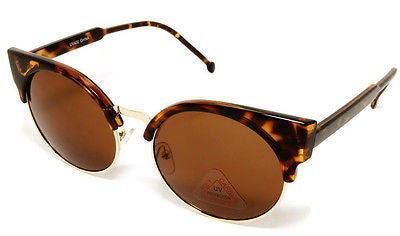 Round Cateye Style Tortoise Sunglasses 100% UV400.