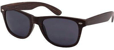 Wood Patterned Wayfaer Modern Style Fashion Sunglasses. Dark Brown. 100% UV400