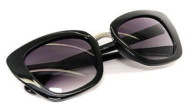 Black Retro Horned Rim Vintage Sunglasses Cateye 100% UV400