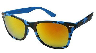 Modern Blue Army Printed  Wayfarer Fashion Sunglasses. 100% UV400