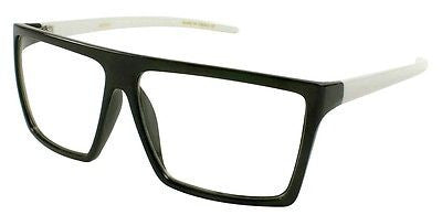 Black and White Square Clear Lens  Modern Style  Sunglasses