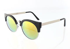 Black Revo Lens Round Modern Cateye Sunglasses.100% UV400
