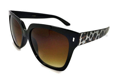 Cateye Black & Cheetah Print Sexy Women Sunglasses. 100% UV400