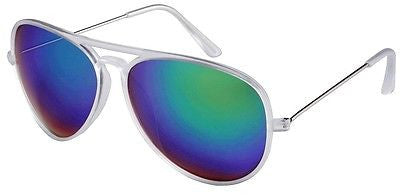 Clear Modern Aviator Style Green Revo Mirrored Lenses Sunglasses. 100% UV400