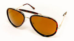 Classic Aviator Style with Revo Mirrored Lenses Sunglasses. Tortoise 100% UV400