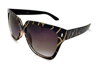 Cateye Patterned Black & Brown Sexy Women Sunglasses. 100% UV400