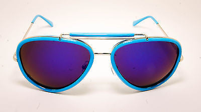 Classic Aviator Style with Revo Mirrored Lenses Sunglasses. Blue 100% UV400