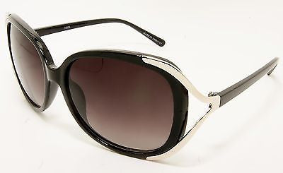 Black Silver Metal  Modern Women Sunglasses.100% UV400