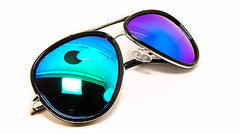 Classic Aviator Style with Revo Mirrored Lenses Sunglasses. Black 100% UV400
