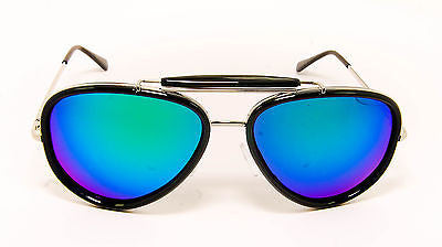 Classic Aviator Style with Revo Mirrored Lenses Sunglasses. Black 100% UV400