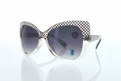 Clear Black Chess Patterned Butterfly Women Sunglasses. 100% UV400