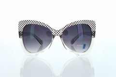 Clear Black Chess Patterned Butterfly Women Sunglasses. 100% UV400