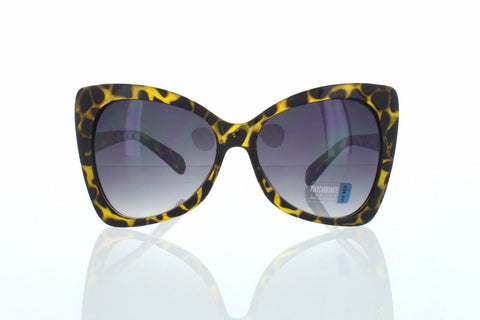 Yellow Tortoise Cateye Women Sunglasses. 100% UV400