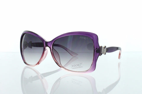 Purple Side Bow Design Modern Butterfly Women Sunglasses.100% UV400