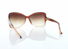 Brown Side Bow Design Modern Butterfly Women Sunglasses.100% UV400