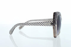 Clear Black Chess Patterned Butterfly Women Sunglasses. 100% UV400