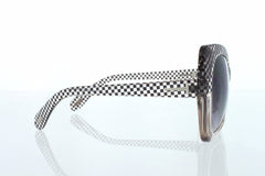 Clear Black Chess Patterned Butterfly Women Sunglasses. 100% UV400