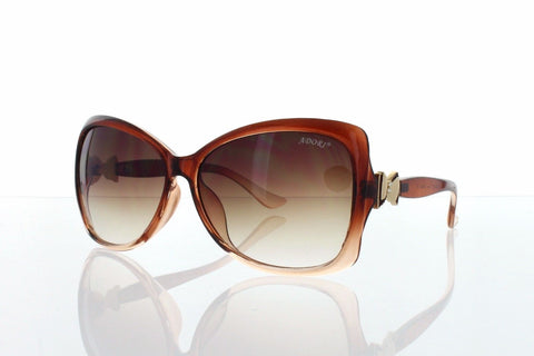 Brown Side Bow Design Modern Butterfly Women Sunglasses.100% UV400